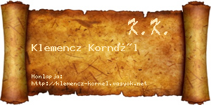 Klemencz Kornél névjegykártya