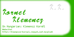 kornel klemencz business card