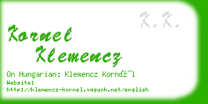 kornel klemencz business card